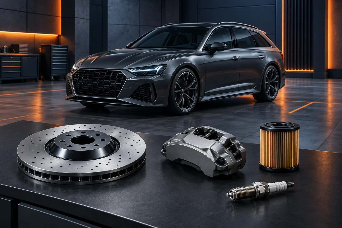 Автомобиль и автозапчасти — оригинальная иллюстрация демосайта DRIVE
